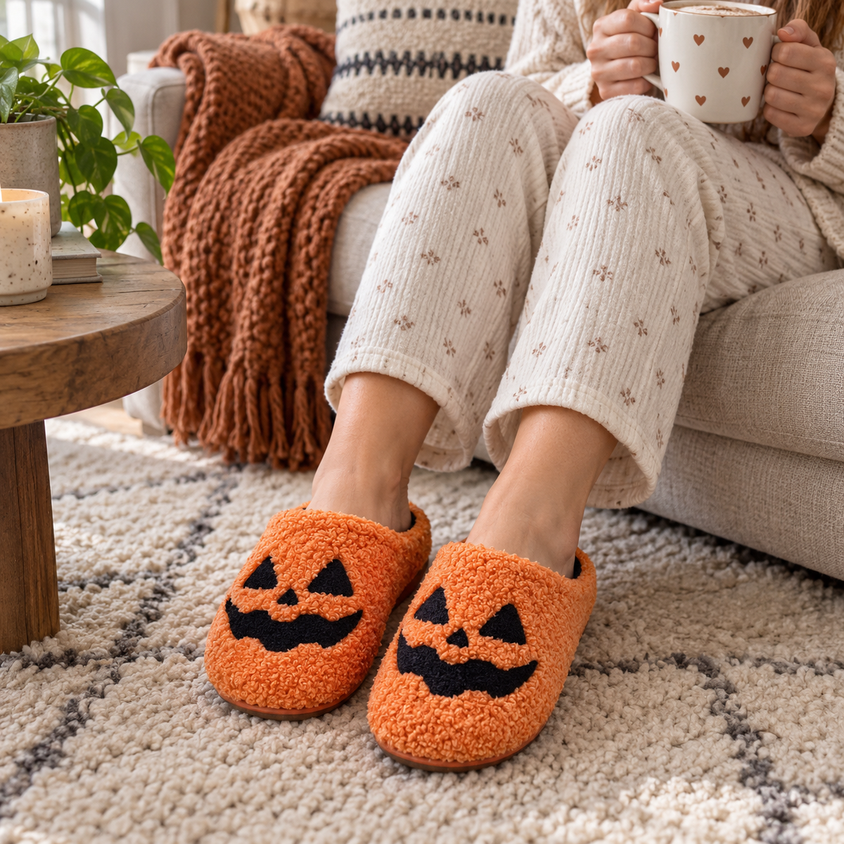 Pumpkin Night Cozy Slippers