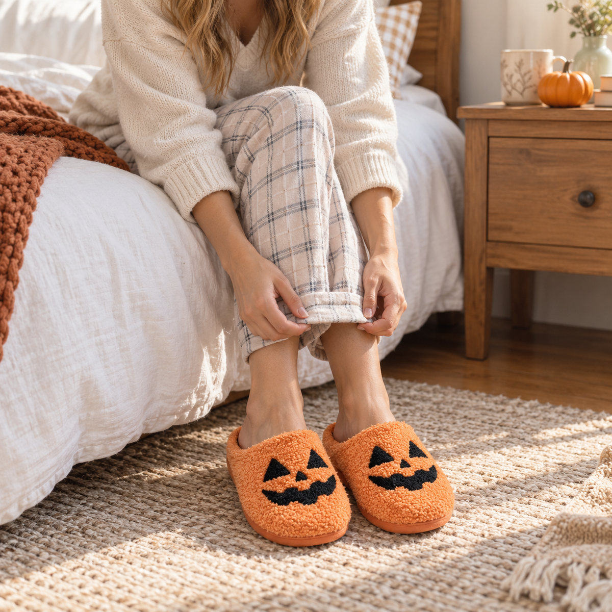 Pumpkin Night Cozy Slippers