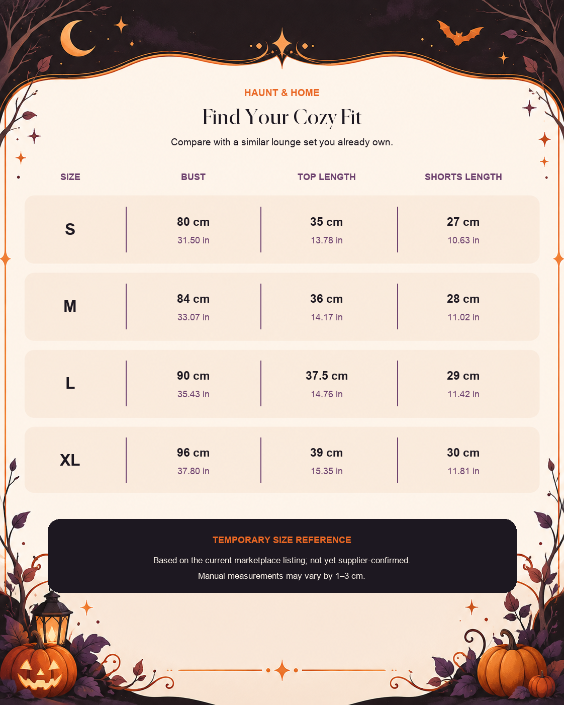 Size chart